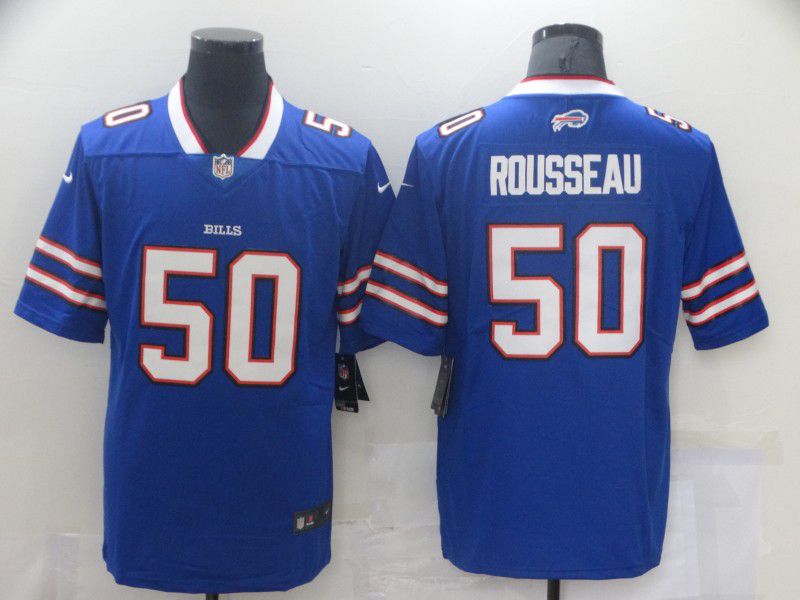 Men Buffalo Bills #50 Rousseau Blue Nike Vapor Untouchable Limited 2021 NFL Jersey
